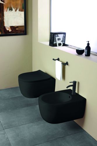 Унитаз подвесной Olympia Tornado TORSETR23 черный с сиденьем микролифт смыв торнадо - фото 3