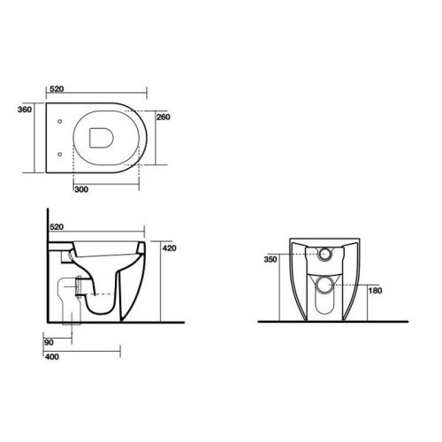Чаша унитаза приставная Kerasan Flo 311601 цвет белый без сиденья душевой смыв - фото 2
