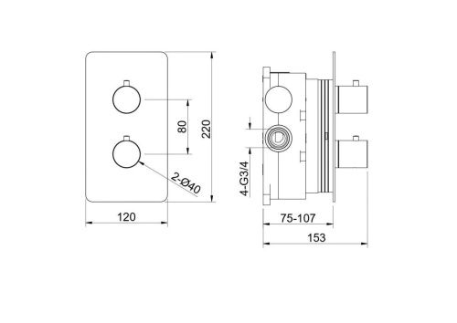 Смеситель для ванны Aquatek Европа AQ1392BGM встраиваемый в стену вороненая сталь с термостатом - фото 3