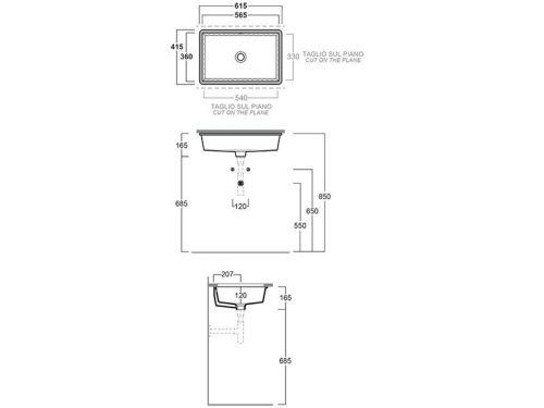 Раковина из сантехнического фаянса Simas S 60 bia 60х40 встраиваемая цвет белый - фото 3