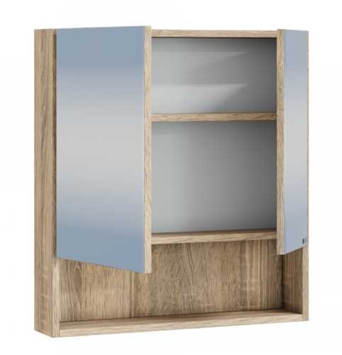 Зеркало-шкаф СанТа Мира 700404 60х70 подвесной цвет коричневый/бежевый - фото 2