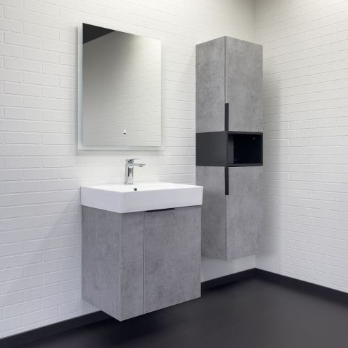 Тумба с раковиной Comforty Асти 00-00019191CF 60х50 подвесная цвет серый - фото 4