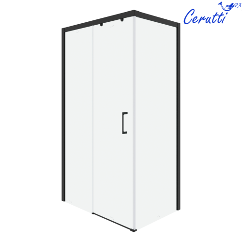 Душевой уголок Cerutti SPA VITO110B-L 110х80 стекло прозрачное профиль черный без поддона - фото 2