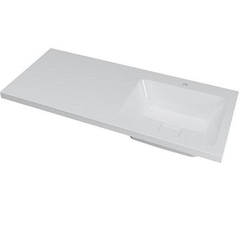 Раковина из искусственного камня Onika Kamilla ФЦ-00001870 120х50 накладная цвет белый 1 отверстие под смеситель