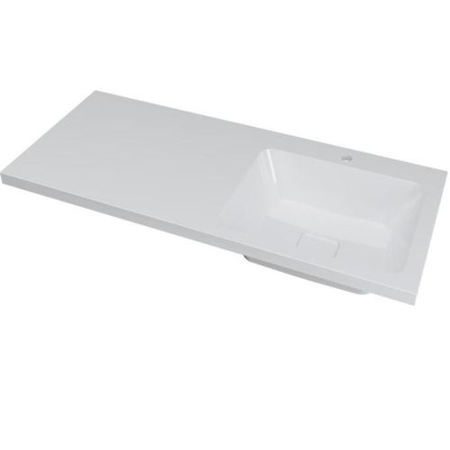 Раковина из искусственного камня Onika Kamilla ФЦ-00001870 120х50 накладная цвет белый 1 отверстие под смеситель