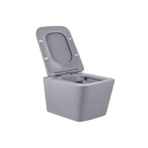 Унитаз подвесной Vincea Q-Line VT1-12MG серый с сиденьем микролифт безободковый душевой смыв - фото 5