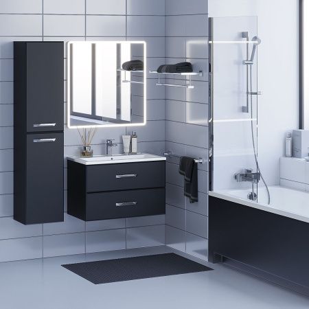 Тумба под раковину Uperwood Foster 291020517 80х50 подвесная цвет черный