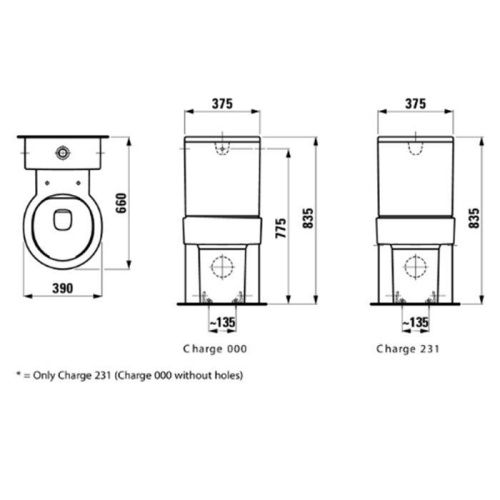 Чаша унитаза напольная Laufen VAL 8.2428.1.000.000.1 цвет белый без сиденья и без бачка безободковая душевой смыв - фото 2