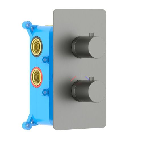 Смеситель для ванны Aquatek Европа AQ1393BGM встраиваемый в стену вороненая сталь с термостатом