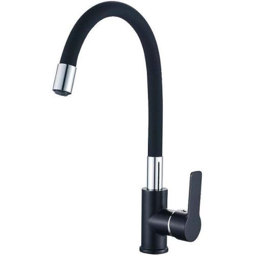 Смеситель для кухни Haiba HB70113-7 на мойку черный/хром - фото 2