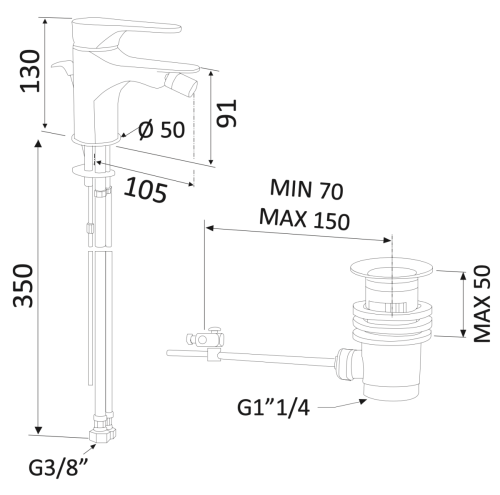 Смеситель Mariani Surf А00493SF на биде хром - фото 2
