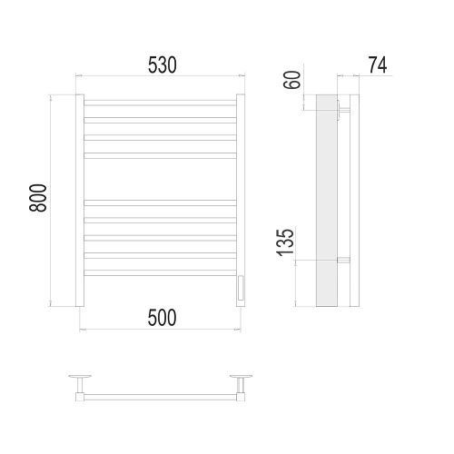 Полотенцесушитель электрический Terminus 4670078543011 55х80 черный - фото 3