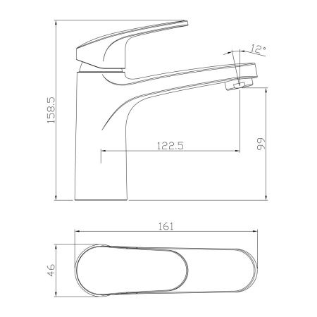 Смеситель Rossinka RS45 RS45-11 на раковину хром