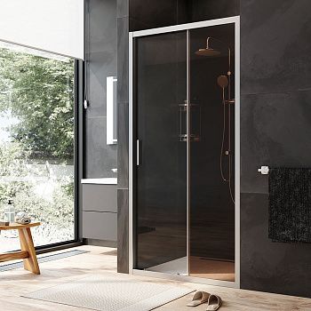 Душевая дверь Am.Pm Gem W90G-100-1-195MBr 100х195 стекло прозрачное профиль хром