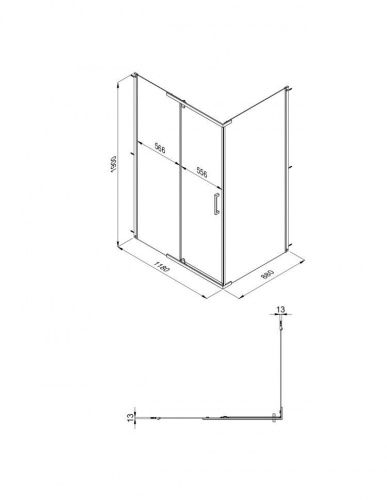 Душевой уголок Тритон Терра-Голд Щ0000073934 120х90 стекло прозрачное профиль хром без поддона - фото 2