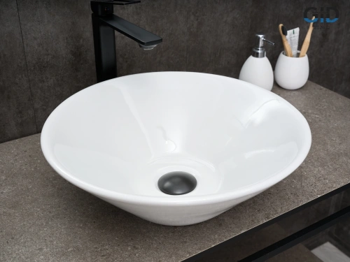 Раковина керамическая Gid Esfera 51210 40х40 накладная цвет белый без отверстий под смеситель - фото 5