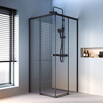 Душевой уголок Am.Pm X-Joy W94G-403-9090-BТ 90х90 стекло прозрачное профиль черный без поддона