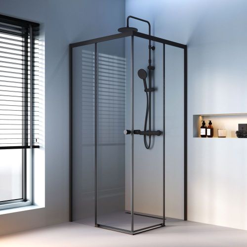 Душевой уголок Am.Pm X-Joy W94G-403-9090-BТ 90х90 стекло прозрачное профиль черный без поддона