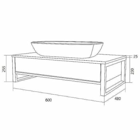 Тумба под раковину 1MarKa Grunge Loft Ц0000001579 60х50 подвесная цвет коричневый