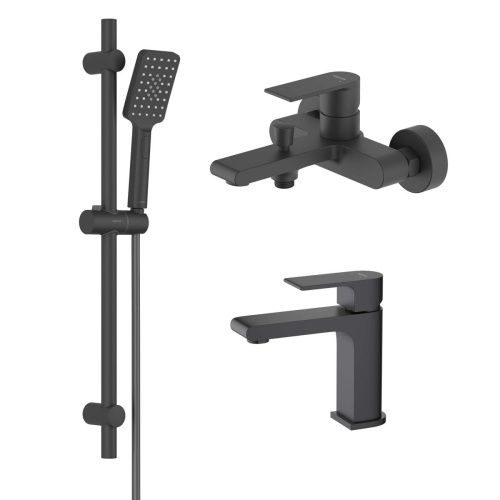 Комплект смесителей Aquatek ЛИРА AQ1430MB черный