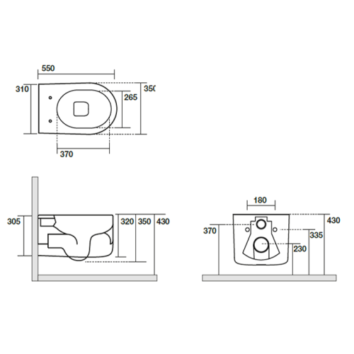 Чаша унитаза подвесная Kerasan Nolita 531531 цвет черный без сиденья безободковая смыв торнадо - фото 2