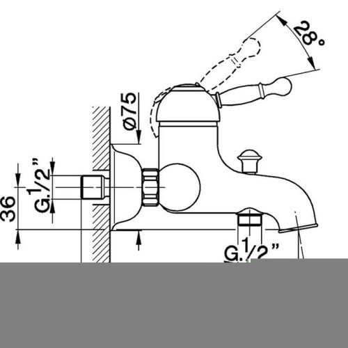 Смеситель для ванны Cisal Arcana Royal AY00013021 Акция настенный хром - фото 2
