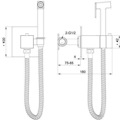 Гигиенический душ со смесителем Wonzon & Woghand WW-88829910-MW белый с термостатом - фото 2