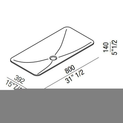 Раковина керамическая Agape Ottocento 002 ACER0899LZ *0 80 см встраиваемая цвет белый без отверстий под смеситель - фото 2