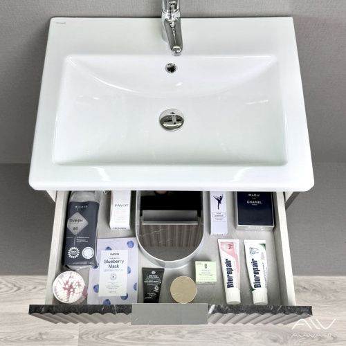 Тумба с раковиной Alavann Anna ALV1164000 60х50 подвесная цвет черный - фото 2