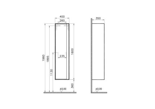 Шкаф-пенал Vitra Metropole 58203 40х160 подвесной цвет черный/коричневый - фото 4