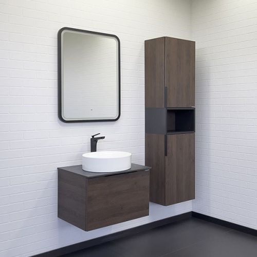 Тумба с раковиной Comforty Портленд 00-00013791CF 60х50 подвесная цвет коричневый - фото 5