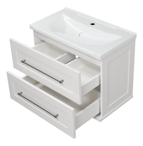 Тумба под раковину Misty Марта П-Мрт09070-011Пр 70х40 подвесная цвет белый - фото 4