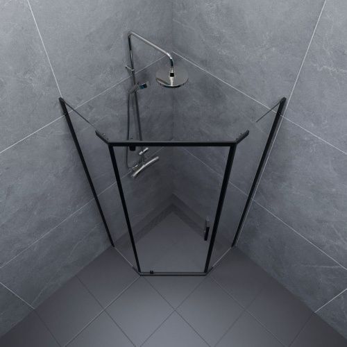 Душевой уголок Тритон Дека-Блэк Щ0000059783 90х90 стекло прозрачное профиль черный без поддона - фото 5