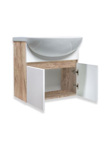 Тумба под раковину Runo ЛАДА 00-00001370 50х30 подвесная цвет коричневый - фото 2