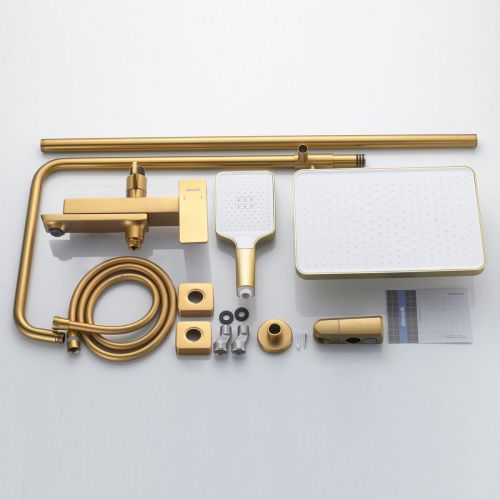 Душевая стойка Shevanik S4436G настенная цвет золото - фото 4