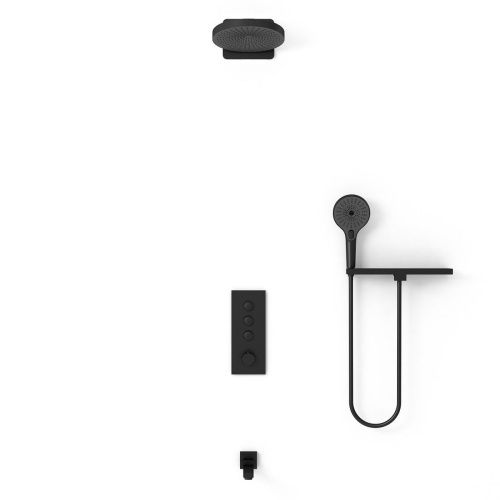 Душевая система Vincea VSFW-433TI1RMB встраиваемая в стену цвет черный с термостатом - фото 2