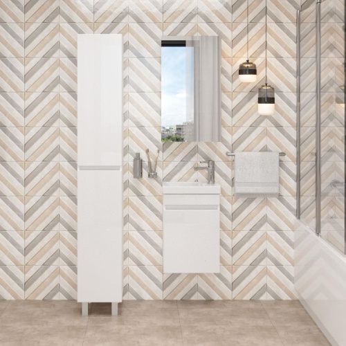 Тумба под раковину Onika Милтон 104007 40х20 подвесная цвет белый - фото 4