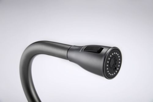 Смеситель для кухни Paulmark LANGE La214212-GM на мойку вороненая сталь - фото 2