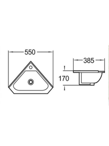 Раковина из сантехнического фаянса WeltWasser WW SK 10000008681 40 см подвесная цвет белый 1 отверстие под смеситель - фото 3