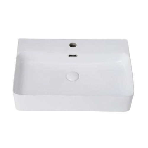 Раковина керамическая Abber RECHTECK AC2201 60х40 накладная цвет белый 1 отверстие под смеситель - фото 3