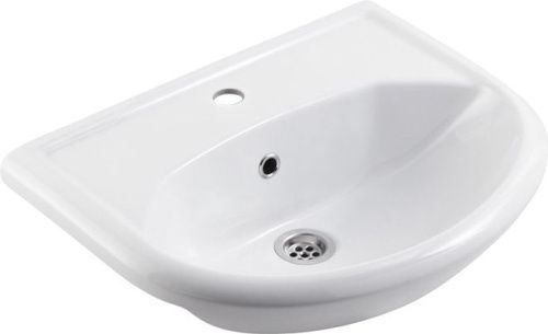 Раковина из сантехнического фарфора Rosa Уют 305 60х40 накладная цвет белый 1 отверстие под смеситель - фото 2