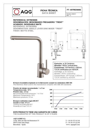Смеситель для кухни AQG NOX TREND 05TRE500IS на столешницу никель - фото 2