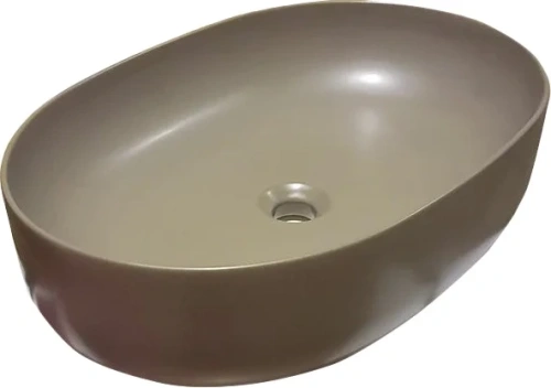Раковина из сантехнического фарфора Kerasan Nolita 534381 60х40 накладная цвет коричневый без отверстий под смеситель