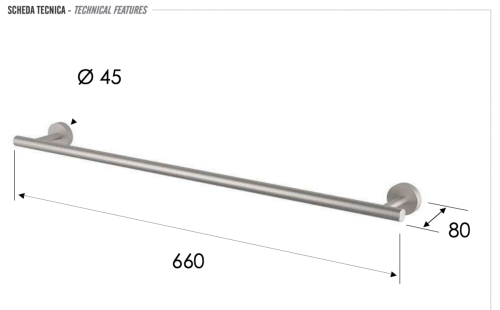 Полотенцедержатель Remer INOX Accessories SSXI30 - фото 2