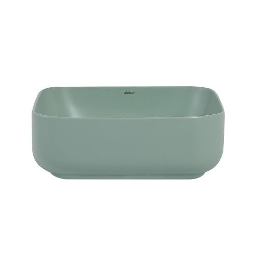 Раковина из сантехнического фаянса Abber RECHTECK AC2211MCG 40х40 накладная цвет зеленый без отверстий под смеситель - фото 3