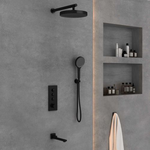 Душевая система Vincea VSFW-433TI2MB встраиваемая в стену цвет черный с термостатом