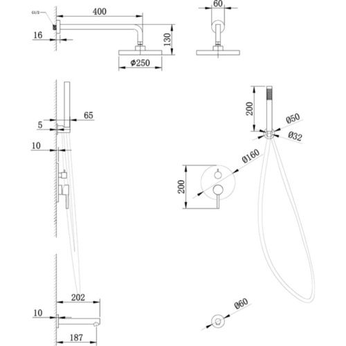 Душевая система Abber AF8817 встраиваемая в стену цвет хром - фото 3
