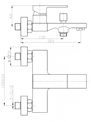 Смеситель для ванны WeltWasser 10000001979 настенный хром - фото 2