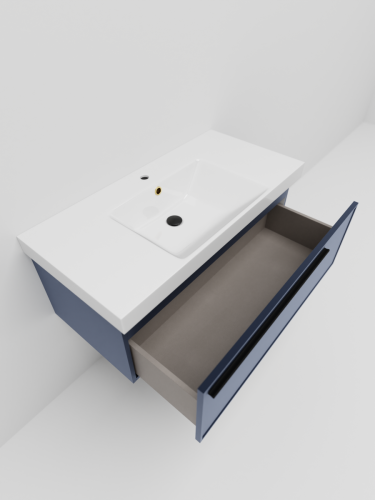 Тумба с раковиной La Fenice ELBA NFNC-01-ELB-BG-100-3-100 100х50 подвесная цвет синий - фото 4