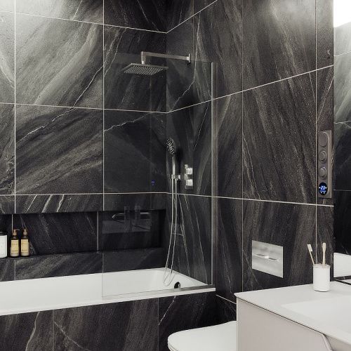 Душевая шторка на ванну Maybah Glass MGV-65-5у 90х140 стекло прозрачное профиль хром ориентация универсальная - фото 3